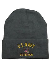 Load image into Gallery viewer, US Navy Veteran Beanie (Made in USA)