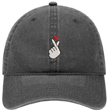 Load image into Gallery viewer, KPOP Finger Snap Heart - Dad Hat - Low Profile Pigment Dyed (Faded Color) Washed Baseball Cap