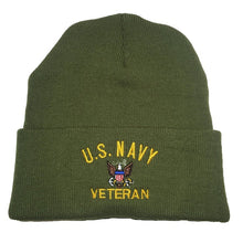 Load image into Gallery viewer, US Navy Veteran Beanie (Made in USA)