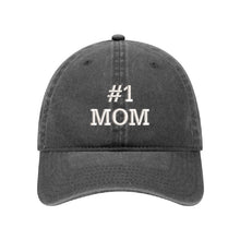 Load image into Gallery viewer, Mom Hat - #1 MOM - Embroidered Baseball Cap Adjustable (Buckle) Low Profile Dad Hat