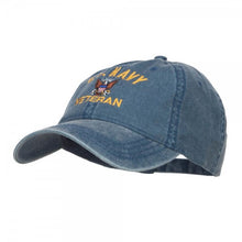 Load image into Gallery viewer, US Navy Veteran - Washed Dad Hat - Pigment Dyed (Faded) Low Profile Baseball Cap