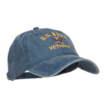 Load image into Gallery viewer, US Navy Veteran - Washed Dad Hat - Pigment Dyed (Faded) Low Profile Baseball Cap
