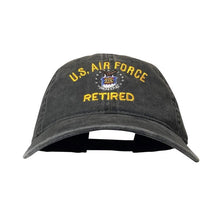 Load image into Gallery viewer, US Air Force Retired - Pigment Dyed (Faded Color) Washed Baseball Cap/Dad Hat