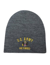 Load image into Gallery viewer, US Army Retired Beanie - Flat 8.5" / Cuff 12" - (Made in USA)