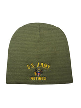Load image into Gallery viewer, US Army Retired Beanie - Flat 8.5" / Cuff 12" - (Made in USA)