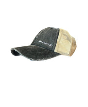 Load image into Gallery viewer, mama - Embroidered Baseball Cap Adjustable - Distressed Pigment Dyed Twill (Faded) Dad Trucker Hat (Mesh Crown)