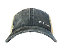 Load image into Gallery viewer, mama - Embroidered Baseball Cap Adjustable - Distressed Pigment Dyed Twill (Faded) Dad Trucker Hat (Mesh Crown)