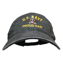 Load image into Gallery viewer, US Navy - Proud Dad - Pigment Dyed (Faded) Washed Dad Hat