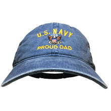 Load image into Gallery viewer, US Navy - Proud Dad - Pigment Dyed (Faded) Washed Dad Hat