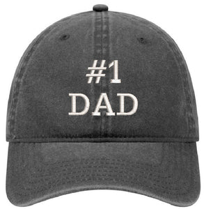 #1 DAD - Dad Hat - Embroidered Baseball Cap Adjustable (Buckle) Low Profile Dad Hat