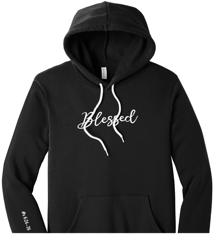 Blessed Hoodie w/ #s 6:24-26 on Right Sleeve