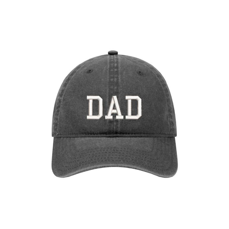 DAD - Embroidered Baseball Cap Adjustable Dad Hat - Washed Pigment Dyed (Faded) Garment - Low Profile