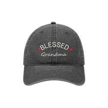 Load image into Gallery viewer, Blessed Grandma - Embroidered Baseball Cap Adjustable Dad Hat - Pigment Dyed Washed Garment (Faded)
