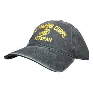 EGA Marine Veteran - Washed Pigment Dyed (Faded) Baseball Cap/Dad Hat