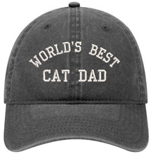 Load image into Gallery viewer, World&#39;s Best Cat Dad - Embroidered Baseball Cap Adjustable Dad Hat
