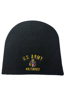 US Army Retired Beanie - Flat 8.5" / Cuff 12" - (Made in USA)