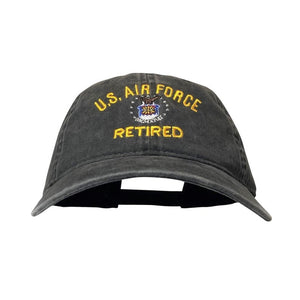 US Air Force Retired - Pigment Dyed (Faded Color) Washed Baseball Cap/Dad Hat