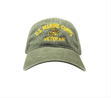 Load image into Gallery viewer, EGA Marine Veteran - Washed Pigment Dyed (Faded) Baseball Cap/Dad Hat
