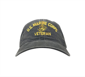EGA Marine Veteran - Washed Pigment Dyed (Faded) Baseball Cap/Dad Hat