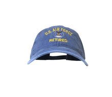 Load image into Gallery viewer, US Air Force Retired - Pigment Dyed (Faded Color) Washed Baseball Cap/Dad Hat
