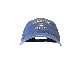 US Air Force Retired - Pigment Dyed (Faded Color) Washed Baseball Cap/Dad Hat