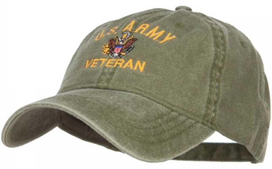 U.S. Army Veteran Military Embroidered Washed Dad Hat - Olive
